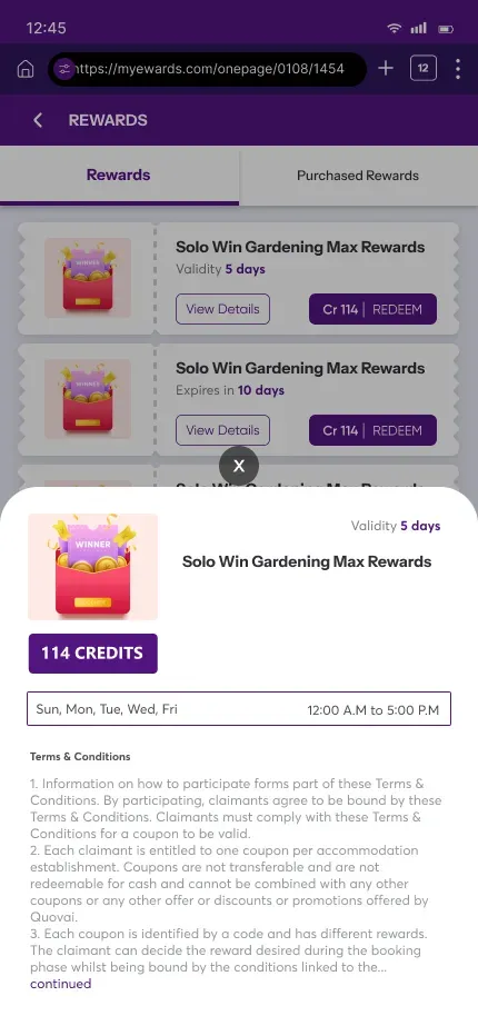 Offers, organised
